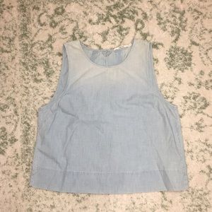 J Brand Tayla Denim Chambray Faded Tank Blouse